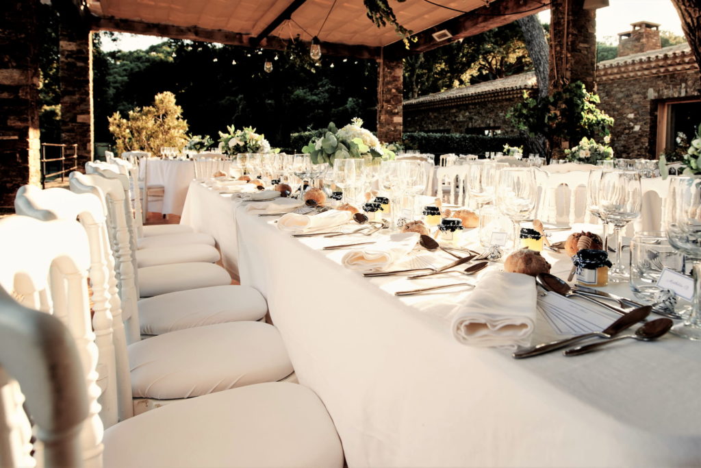 Restaurant and terrace for wedding celebration at French Riviera
